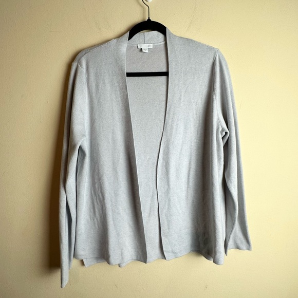 J. Jill Light Gray Wool Blend Open Front Cardigan Sweater Women’s Size Medium - Picture 12 of 12